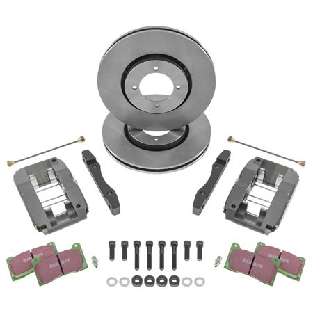 4 Pot Caliper and Vented Brake Disc Kit with Plain Vented Discs - TR4A-6 RR1427